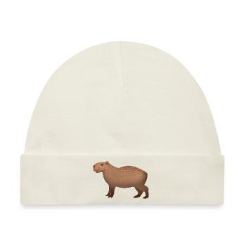 Hand gezeichnet Capybara stehend - Baby Premium Organic Mütze - Naturweiß - Vorne