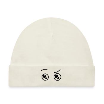 Cartoon Augen - Baby Premium Organic Mütze - Naturweiß - Vorne
