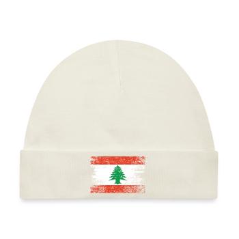 Libanon Flagge Grunge - Baby Premium Organic Mütze - Naturweiß - Vorne