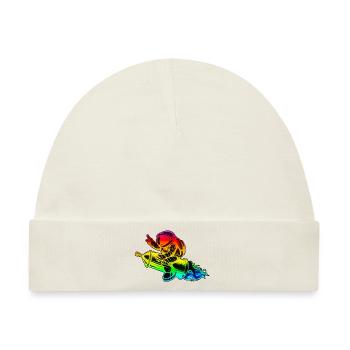 Graffiti Astronaut mit Spraydose Rakete - Baby Premium Organic Mütze - Naturweiß - Vorne