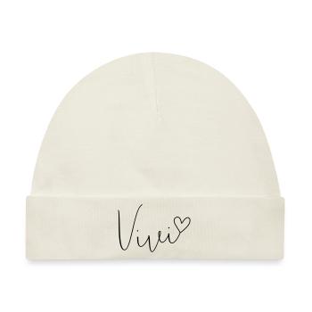 Vivi Name Vorname Vivien Vivian - Baby Premium Organic Mütze - Naturweiß - Vorne