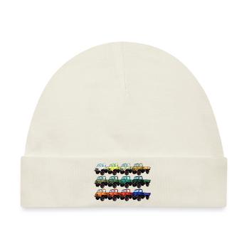 Farbpalette Unimog - Oldtimer - Regenbogen anders - Baby Premium Organic Mütze - Naturweiß - Vorne