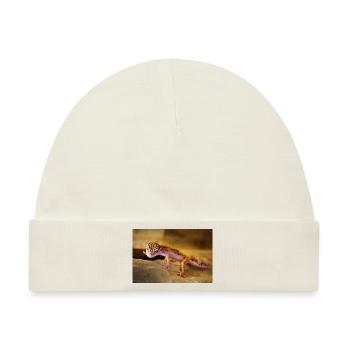 Gecko, Leopardgecko, Reptil - Baby Premium Organic Mütze - Naturweiß - Vorne