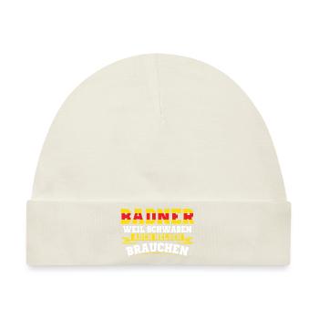 Baden Geschenkidee | Badner Badisch Badener Flagge - Baby Premium Organic Mütze - Naturweiß - Vorne