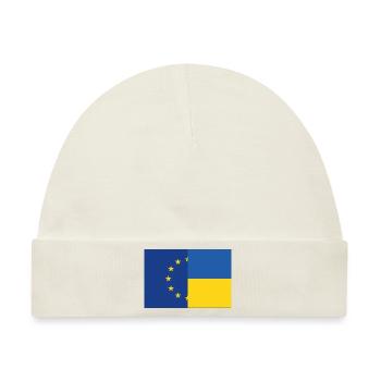 Ukraine EU - Baby Premium Organic Mütze - Naturweiß - Vorne