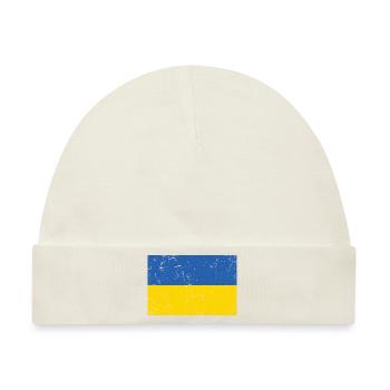 Ukraine Flagge Distressed - Baby Premium Organic Mütze - Naturweiß - Vorne