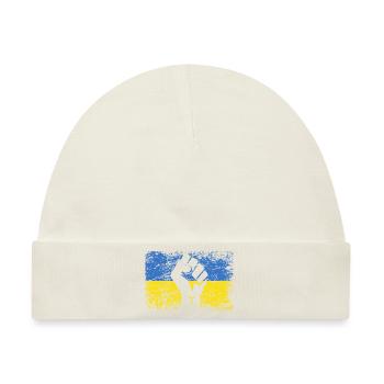 Unterstützung UKRAINE Unterstützung Ukraine Flagge Ukraine - Baby Premium Organic Mütze - Naturweiß - Vorne
