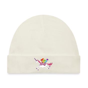 Einhorn mit Pilzen auf dem Rücken Shroomicorn - Baby Premium Organic Mütze - Naturweiß - Vorne