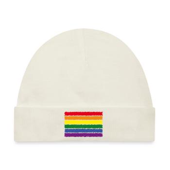 Regenbogenfahne / Rainbow Flag (Scribble / 6er) - Baby Premium Organic Mütze - Naturweiß - Vorne