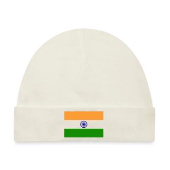 Flagge Indien / Indische Flagge - Baby Premium Organic Mütze - Naturweiß - Vorne