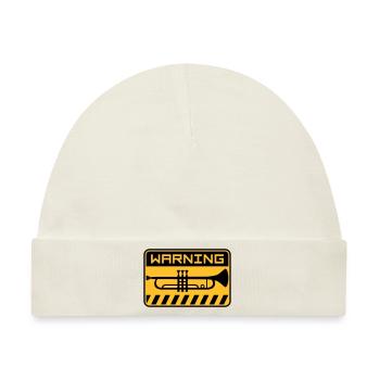 Warning Trompete Musik - Baby Premium Organic Mütze - Naturweiß - Vorne