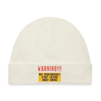 Warning May Spontaneously Start Talking About Codi - Baby Premium Organic Mütze - Naturweiß - Vorne