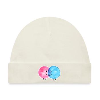 DOTLOVE ICH LIEBE DICH WASSERFARBE - Baby Premium Organic Mütze - Naturweiß - Vorne