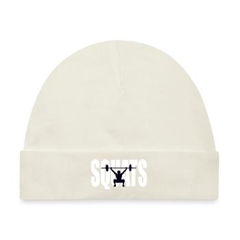 Squats Gym Logo - Baby Premium Organic Mütze - Naturweiß - Vorne
