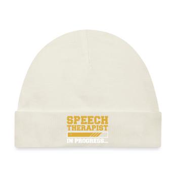 Sprachtherapeut Logopäde Geschenk - Baby Premium Organic Mütze - Naturweiß - Vorne