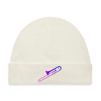 Posaune Blaskapelle Blechblasinstrument - Baby Premium Organic Mütze - Naturweiß - Vorne