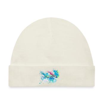 kohlmeise,vogel,blumen,aquarell,blau - Baby Premium Organic Mütze - Naturweiß - Vorne