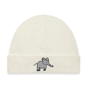 Elefant - Baby Premium Organic Mütze - Naturweiß - Vorne