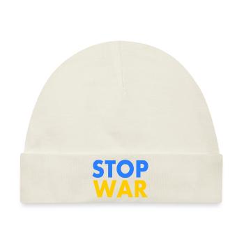 Stop war - Baby Premium Organic Mütze - Naturweiß - Vorne