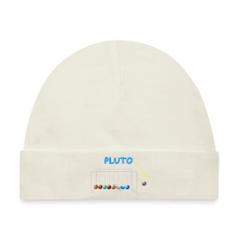 Never Forget Pluto Lustiges Planet Pluto - Baby Premium Organic Mütze - Naturweiß - Vorne