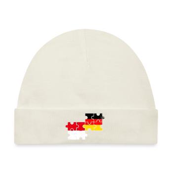 Indonesien Deutschland Flagge - Baby Premium Organic Mütze - Naturweiß - Vorne