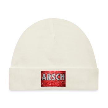 Arsch Ziegelsteinmauer Graffiti - Baby Premium Organic Mütze - Naturweiß - Vorne