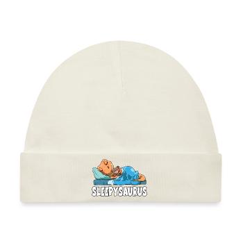 Sleepysaurus für alle Dino Fans Dinosaurier - Baby Premium Organic Mütze - Naturweiß - Vorne