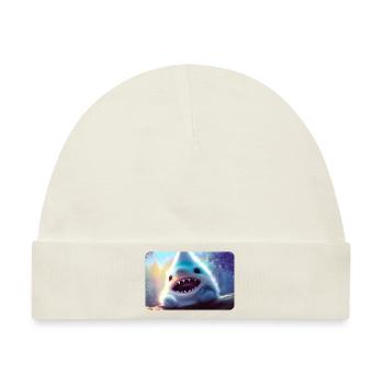Furry Shark - Baby Premium Organic Mütze - Naturweiß - Vorne
