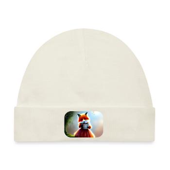 Fuchs im Kleid Füchsin - Baby Premium Organic Mütze - Naturweiß - Vorne