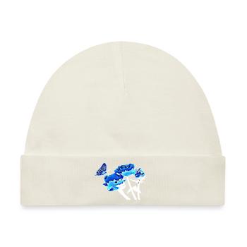 Schmetteling und Blumen - Baby Premium Organic Mütze - Naturweiß - Vorne