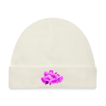 Rosen Blumen magenta Strauß - Baby Premium Organic Mütze - Naturweiß - Vorne