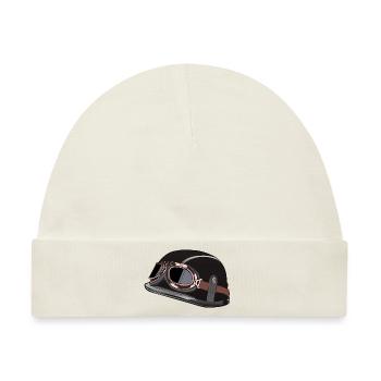 alter Motorradhelm Biker Lünette - Baby Premium Organic Mütze - Naturweiß - Vorne