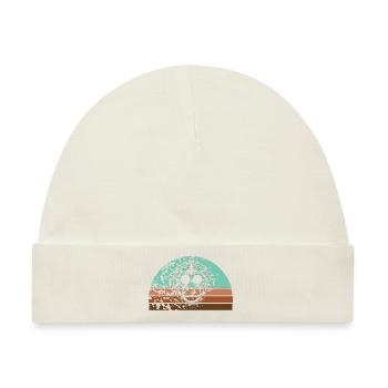 Retro Affe Schimpanse Kopfhörern im Grunge Look - Baby Premium Organic Mütze - Naturweiß - Vorne