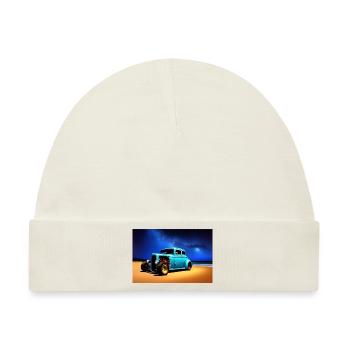 Hot Rod in der Nacht - Baby Premium Organic Mütze - Naturweiß - Vorne