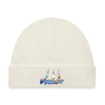 Segelboot - Baby Premium Organic Mütze - Naturweiß - Vorne
