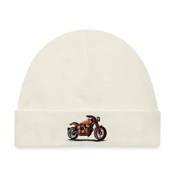 Motorrad als Oldtimer in 16-Bit Grafik - Baby Premium Organic Mütze - Naturweiß - Vorne