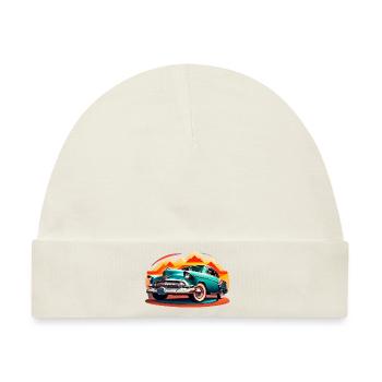 Amerikanischer Oldtimer American Classic Car - Baby Premium Organic Mütze - Naturweiß - Vorne