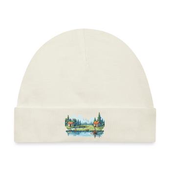 Angler Natur 8Bit Stil - Baby Premium Organic Mütze - Naturweiß - Vorne