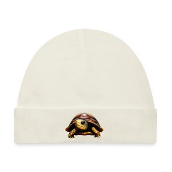 Schildkröte Reptil Terrarium - Baby Premium Organic Mütze - Naturweiß - Vorne