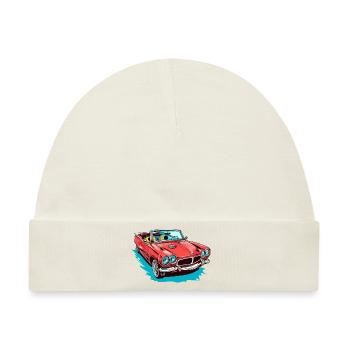 Rotes Cabriolet - Baby Premium Organic Mütze - Naturweiß - Vorne