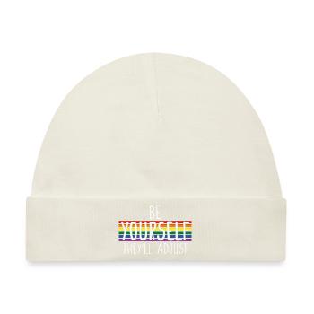 Sei du selbst, sie werden LGBTQ Rainbow Gay Pride anpassen - Baby Premium Organic Mütze - Naturweiß - Vorne
