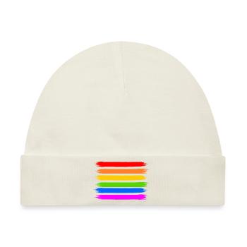 Regenbogen Regenbogenfahne - Baby Premium Organic Mütze - Naturweiß - Vorne
