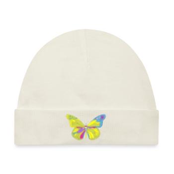 Bunte Schmetterling - Baby Premium Organic Mütze - Naturweiß - Vorne