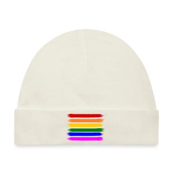 Regenbogen Regenbogenfahne - Baby Premium Organic Mütze - Naturweiß - Vorne