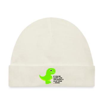 T-Rex clap your hands - Baby Premium Organic Mütze - Naturweiß - Vorne