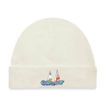 Segelboote - Baby Premium Organic Mütze - Naturweiß - Vorne