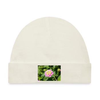 Lantana auch spanische Flagge Wandelröschen - Baby Premium Organic Mütze - Naturweiß - Vorne