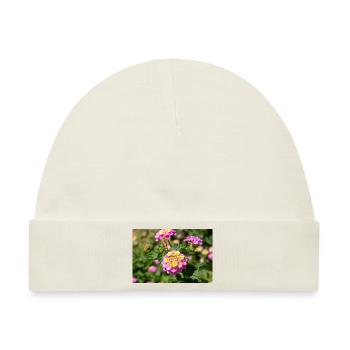 Lantana auch spanische Flagge Wandelröschen - Baby Premium Organic Mütze - Naturweiß - Vorne