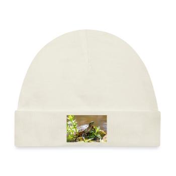 Yellow-bellied slider Gelbbauch-Schmuckschildkröte - Baby Premium Organic Mütze - Naturweiß - Vorne