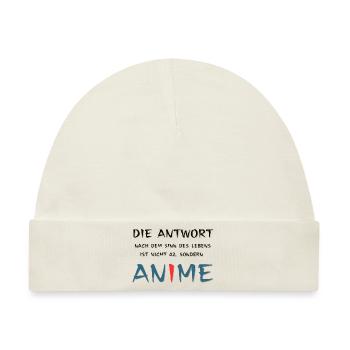 Sinn des Lebens, Anime - Baby Premium Organic Mütze - Naturweiß - Vorne